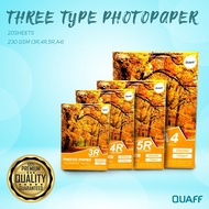230gsm QUAFF Glossy Inkjet Photo Paper Tree Type w/ Back Print Photo Paper 3R/4R/5R/A4 Size