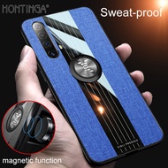 Hontinga คสโทรศัพท์ เคส Realme X3 superzoom กรณีผ้าผ้ากลับกรณีที่มีโลหะแหวนนิ้วผู้ถือเคลือบฝาครอบป้องกันโทรศัพท์กรณีกันกระแทกกรณีC oqueโทรศัพท์มือถือกรณียากสำหรับหนุ่มๆสาวๆผู้ชายผู้หญิง