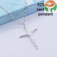 Mk7 (P682) Ready inventory 925 silver pendant chain + charm cross (rantai perak 925 + loket cross)