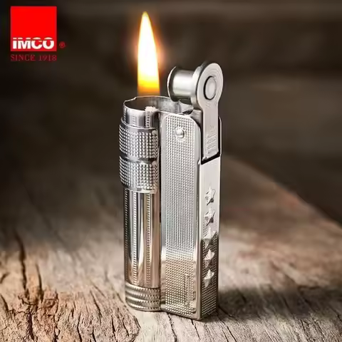 IMCO-Old Oil Flint Lighter Windproof Stainless Steel Cigarette Petrol Oil Lighter Inflated Gadgets M