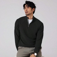 เสื้อกันหนาวขนสัตว์ของผู้ชาย สีพื้นซิปด้านหน้าแขนยาวแนววินเทจ สวมใส่ได้ทุกวัน