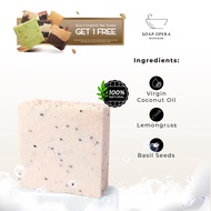 Soap Opera Sea Salt & Lemongrass Soap Exfoliating Handmade Bar Soap