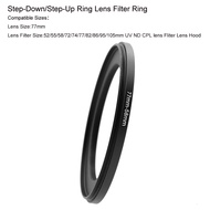 77mm-52/55/58/62/67/72/74/77/82/86/95/105mm Step-Down/Step-Up Ring Lens Filter Ring for 77mm Lens to