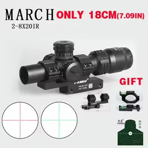 Hunting Optical Sight 2-8x20IR Riflescope Adjustable Green Red Dot Hunting Light Tactical Scope Reti
