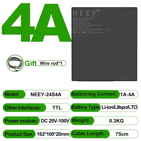 4TH NEEY 4A Smart Active Balancer Lifepo4 Battery 3S 12V 8S 24V 12S 36V 14S 16S 48V 24S 25V 100V Li-