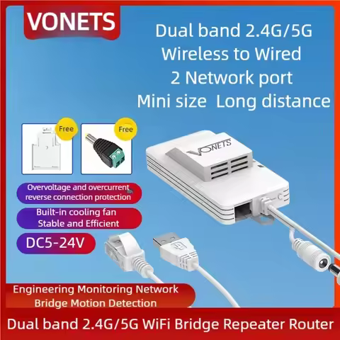 VONETS VAP11AC Dual Band 2.4G/5G WiFi Bridge Wireless Router Repeater WiFi to Ethernet Adapter Hotsp