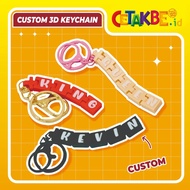 GANTUNGAN NAME CHAIN KEYCHAIN 3D/ Keychain CUSTOM 3D RAISED NAME KEYCHAIN UNIQUE CUTE NAME SOUVENIR/