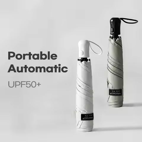 Parachase Portable Automatic Umbrella Parasol Lightweight Sun Umbrella Foldable UV Protection Small 
