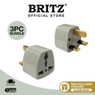 BRITZ Universal to UK 3 Pin High Quality Travel Adapter Adaptor (100% Pure Copper , Good Tightness) 