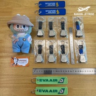 NEW SINGAPORE AIRLINES & EVA AIR | SEATBELT BUCKLE KEYRINGS AUTHENTIC