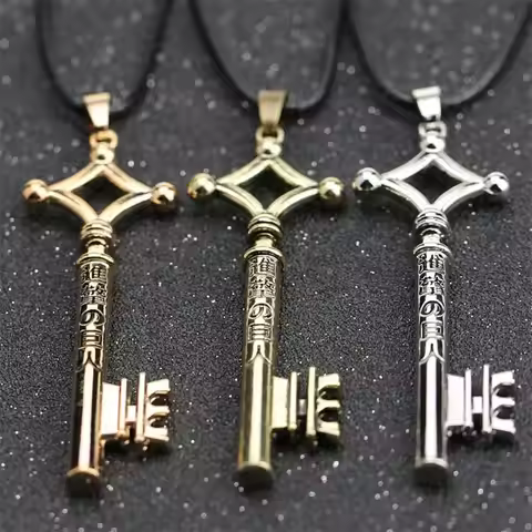 Anime Attack on Titan Necklace Eren Key Shingeki No Kyojin Pendant Vintage Retro Necklace Cosplay Pa