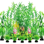 Tumbuhan Tangki Ikan, 20pcs Hiasan Akuarium Tumbuhan Hijau Tumbuhan Hiasan Akuarium Tiruan, Aksesori