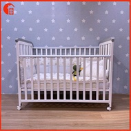 White Classic Adjustable Baby Cot with Mattress Fits 120x60cm Mattress