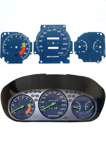 Civic Gauge Faces for SPOON Style/ EK3 EK9 EK4 SPOON/MUGEN/TYPER/J'RACEING Gauge Faces Overly kit