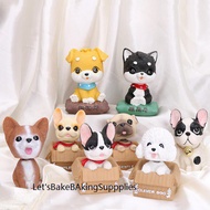 cute dog cake decoration dog cake topper husky cake figurine decor shiba cake decoration figurine pu