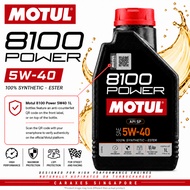 🇸🇬 MOTUL 8100 POWER 0W20 / 5W30 / 5W40 / 5W50 100% Synthetic Engine Oil Ester Technology [1L]