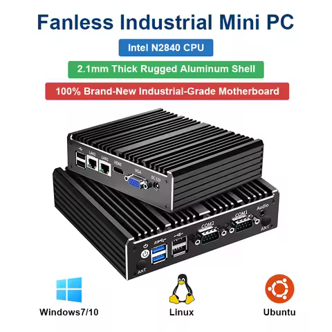 Topton Cheap Compact Fanless Mini PC Intel Celeron N2840 N2930 J1800 Dual LAN DDR3L MSATA SSD Firewa