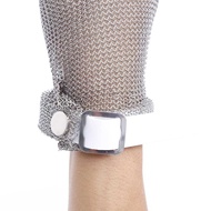 Plastic Belt Stainless Steel Mesh Glove Cut Resistant Chain Mail Protective Anti-Cutting Glove for K