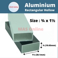 3/4 x 1 1/2 Aluminium Hollow Rectangular / Bar Berongga Aluminium 长方通 -2ft/ 4ft/ 6ft/ 8ft MASONLINE