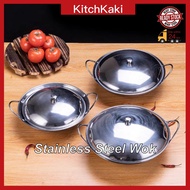 Stainless Steel Wok with Double Ears High Quality / Kuali Stainless Steel Bertangkai / 锅 / 炒锅 / 不锈钢炒