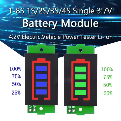 1-10PCS 1-8S 1/2S/3S/4S Single 3.7V Lithium Battery Capacity Indicator Module 4.2V Display Electric