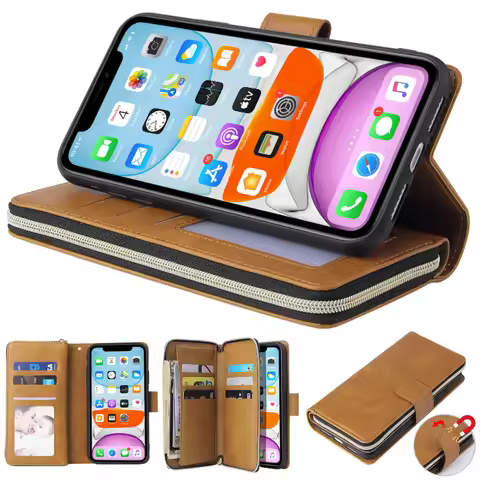 Ultra thin Luxury Zipper Wallet Leather Case For Xiaomi 9/9SE/9PRO/CC9/CC9E/CC9PRO/10/10PRO/10 Lite/