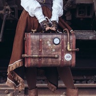 蒸汽朋克 道具 復古 行李箱 木箱 手提箱 旅行箱子