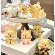 Box Blind Butter Milk Bear Whistling Bear Handmade Cartoon Doll Cute Car Desktop Decoration Gift Fo