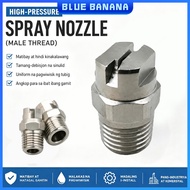 2PCS Water Spray Nozzle Washer Spray Fan Nozzle Tip 65 Spray Angle Flat Fan Spray Nozzle Stainless