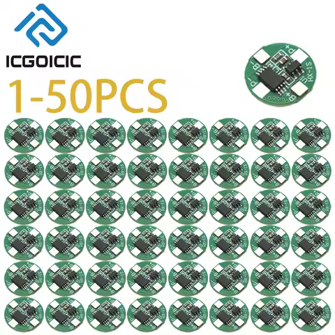 1-50PCS 1S Li-ion Battery Protection Board 3.7V 2.5A Overcharge Discharge Short Circuit Protection f
