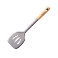 Tanica Silicone Wood Slotted Turner SW-77 Wooden handle spatula/