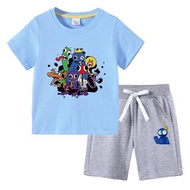 NEW🌈ROBLOX RAINBOW FRIENDS TEE WITH SHORTS 彩虹朋友玩偶毛公仔玩具 小童中童大童衣服 小朋友兒童春季夏季 短袖上衣短褲