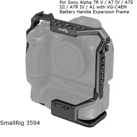 SmallRig 3594 Camera Cage for Sony Alpha 7R V / A7 IV / A7S III / A7R IV / A1 with VG-C4EM Battery H
