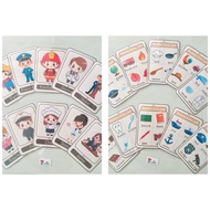 Jobs + Guess the jobs flashcard Set (Profession + Career Guess) 20 cards