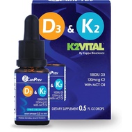 CanPrev D3 & K2 Drops - MCT Oil Base, 15ml Liquid Vitamin Supplement, 450 Drops with 250IU D3 & 30mc