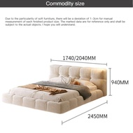 HOMIE LIFE เตียงนอน technology fabric 6 ฟุต 5 ฟุต Floating Bed Frame  เตียงผ้า โครงเตียงควีนไซส์ H03 5 ฟุต（1500mm*2000mm） One