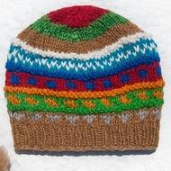 手工編織純羊毛帽/針織編織帽/內刷毛手織毛帽/毛線帽- 熱情南美