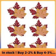 6PCS Maple Leaf Fall Napkin Rings Maple Leaf Napkin Ring Autumn Themed Maple Leaf Napkin Holder for 