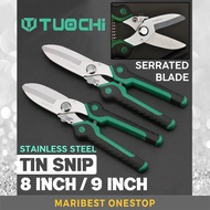 TUOCHI 8 INCH / 9 INCH STAINLESS STEEL TIN SNIP CUTTER SERRATED BLADE FOR CUTTING SOFT PVC ALUMINIUM