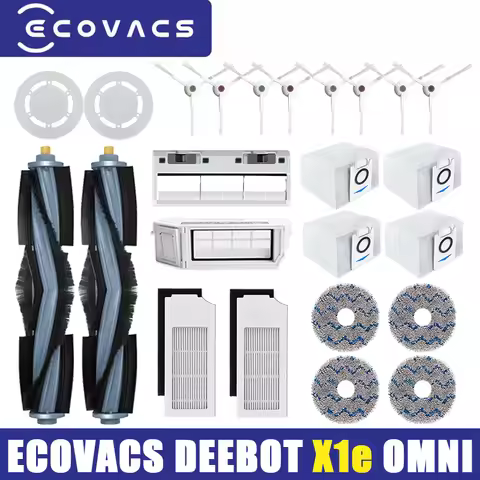 Ecovacs Deebot X1e Omni TURBO Vacuum Cleaner Robot Filter Side Brush Cleaning Cloth Spare Parts Dust