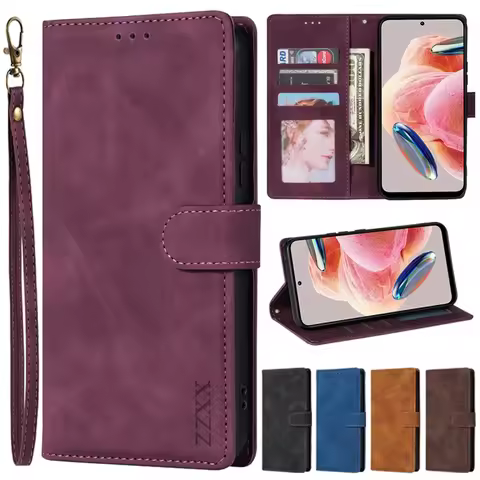 Wallet Skin-friendly Card Stand Magnetic Flip Leather Case For Xiaomi Redmi 14C 13 13C 12C 10 10C 9