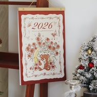 Rose Bear Wall Calendar 2026 File Large Living Room Household Schedule Book Schedule Wall Sticker Co