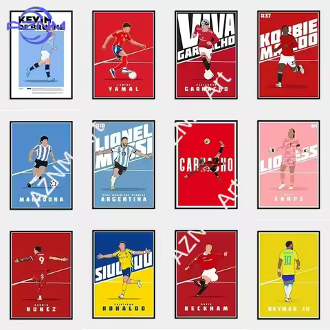 Famous Soccer Players Yamal Poster Sport Garnacho Canvas Printing Print Ronaldo Wall Art Picture for