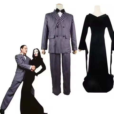 Wednesday Addams Morticia Costume Long Sleeve Men's Suit Party Uniform Gomez Cosplay Outfits Family