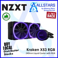 (ALLSTARS : We are Back PROMO) NZXT Kraken X53 RGB 240mm Liquid Cooler with RGB (Black : RL-KRX53-R1 / White : RL-KRX53-RW) (Warranty 6years with TechDynamic)