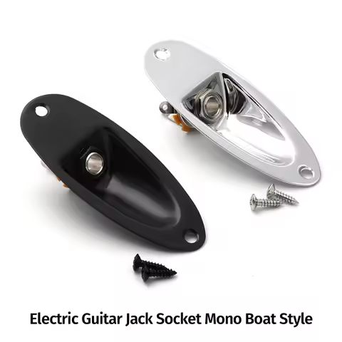 Electric Guitar Jack Socket Mono Boat Style, 1/4" (6.35mm) 3 Pin Output Jack for ST Style Guitar