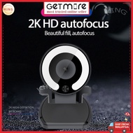 REAL 2K HD Webcam Fill Light Rotatable Laptop Web Camera PC Computer Camera With Microphone For Yout