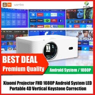 2022 NEW ARRIVAL! Xiaomi Projector FHD 1080P Android System LED Portable Projector Vertical Keystone Correction For Home Office(Wanbo X1 Pro)