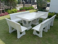 โต๊ะหินขัดหน้าขนาดใหญ่ 170ซม เก้าอี้มีพนักพิง 6 ตัว และโต๊ะม้าหินอ่อน รุ่นขายดี โปรดอ่านรายละเอียดก่