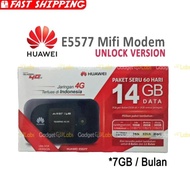 HUAWEI E5577 MAX MIFI MODEM WIFI 4G LTE UNLOCK FREE TELKOMSEL 14GB